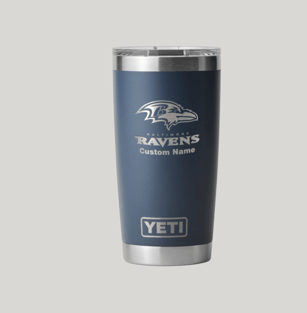 Personalized Baltimore Ravens Yeti 20 oz Rambler Tumbler - Image 4