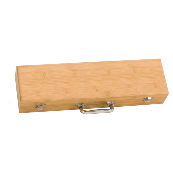 3-Piece Bamboo BBQ Set in Bamboo Case - Image 2