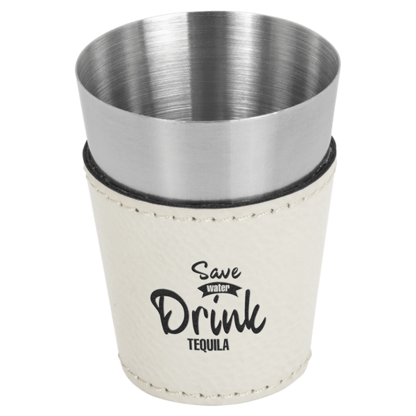 Laserable Leatherette & Stainless Steel Shot Glass (Multiple Color Options) - Image 3