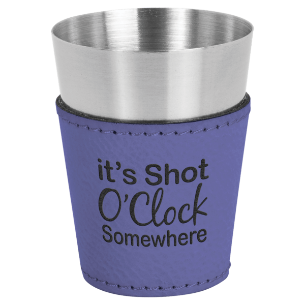 Laserable Leatherette & Stainless Steel Shot Glass (Multiple Color Options) - Image 2