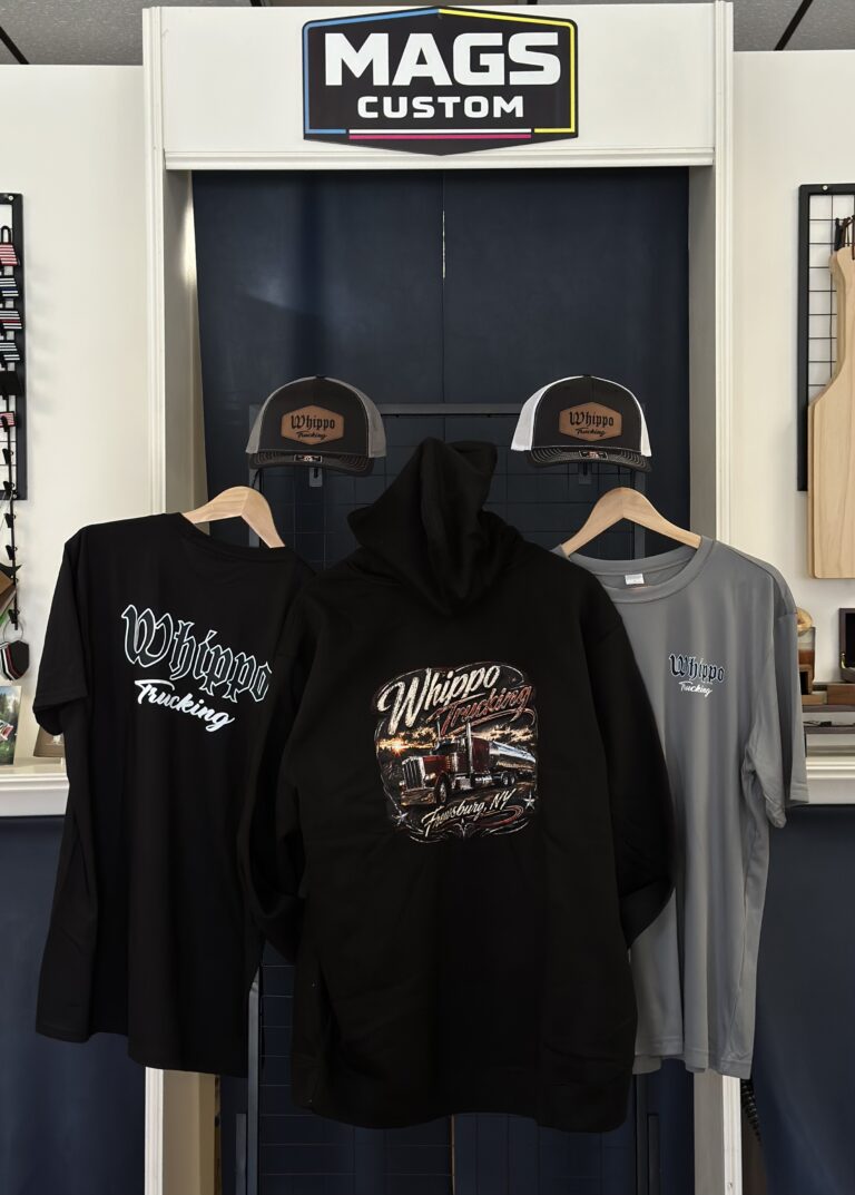185-Piece Custom Apparel Order for Whippo Trucking in Frewsburg, NY