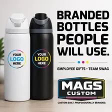 Custom logo water bottle with full-color UV printed design