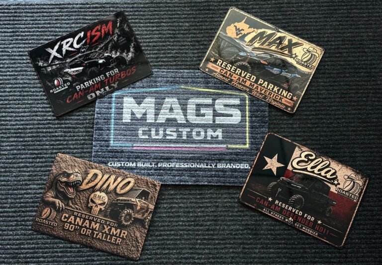 4 Custom Machine Signs for Roasted Beans Tires