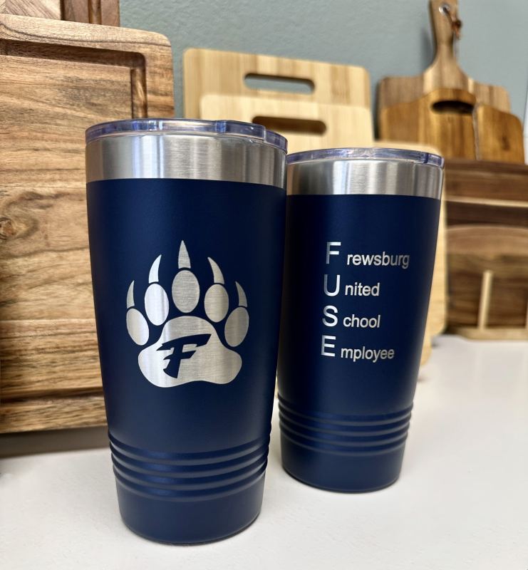 Laser engraved FUSE tumblers