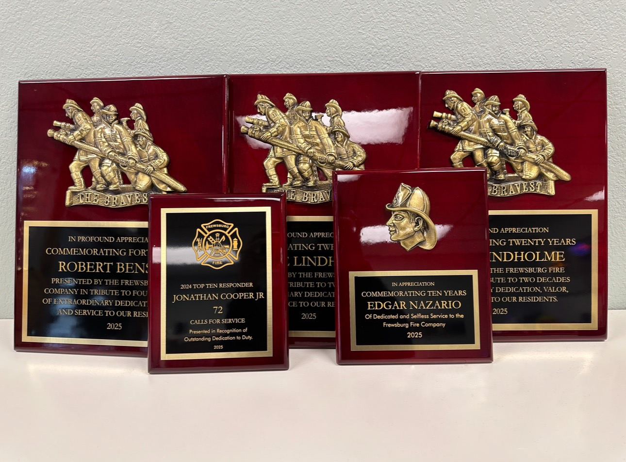 Frewsburg Fire Department plaques