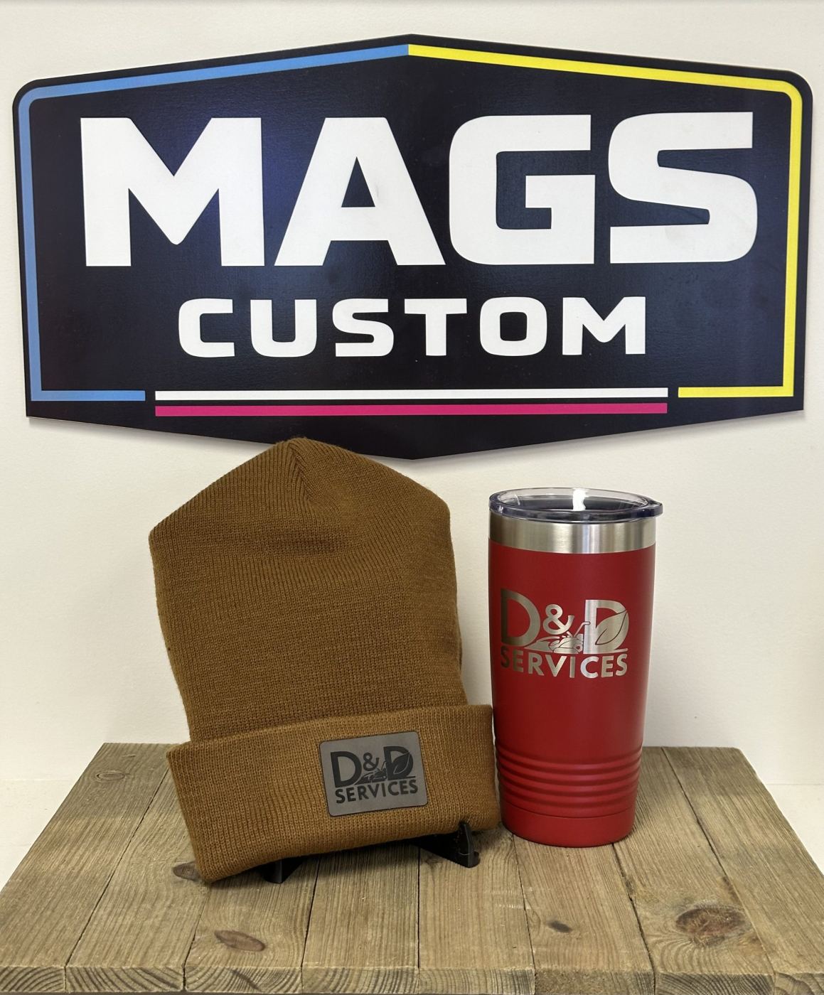 D&D Services beanie and tumbler