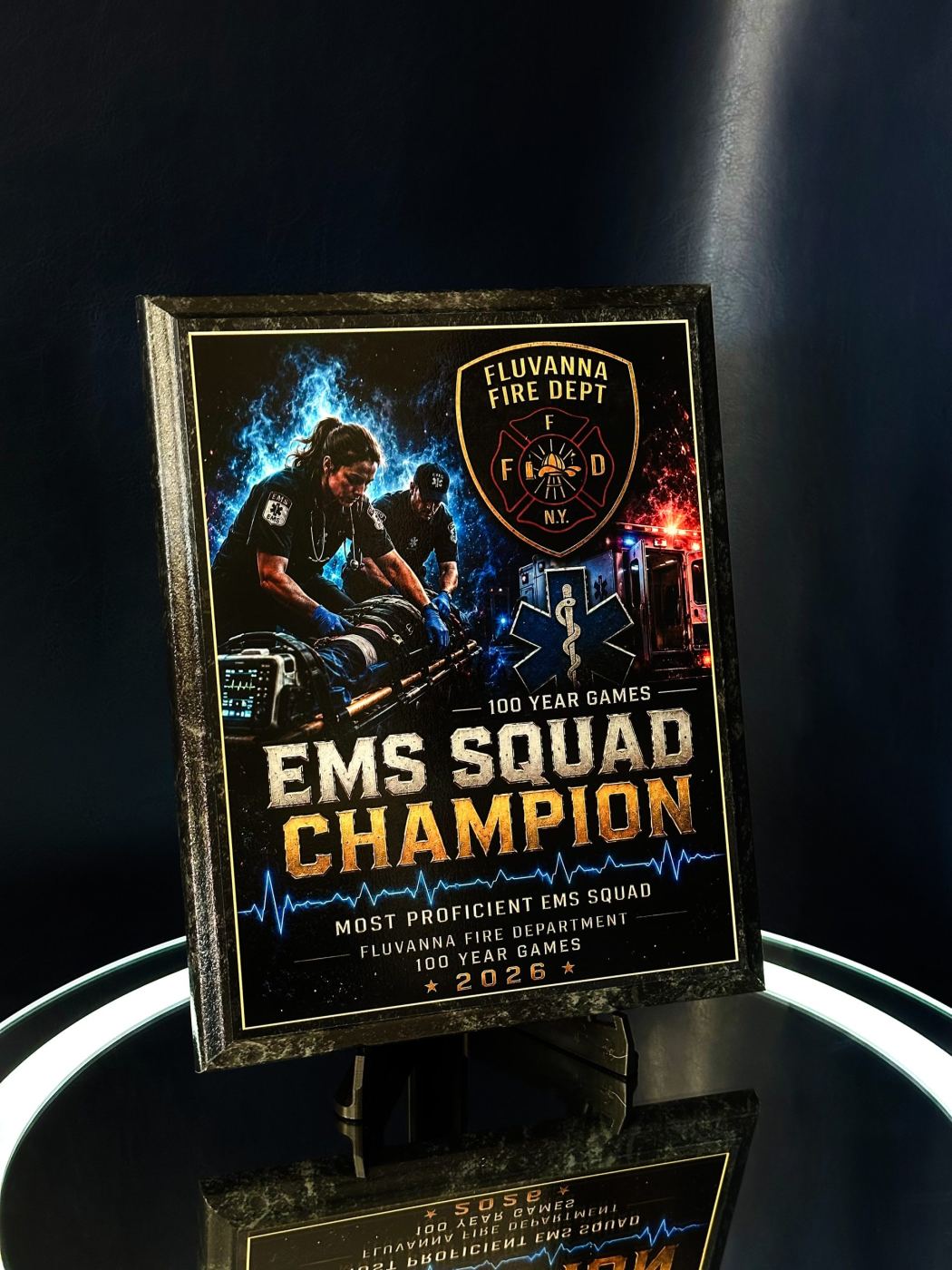 EMS Champion UV print plaque